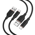 15W USB-A to USB-C Cable 2Pack (3 ft, Silicone)