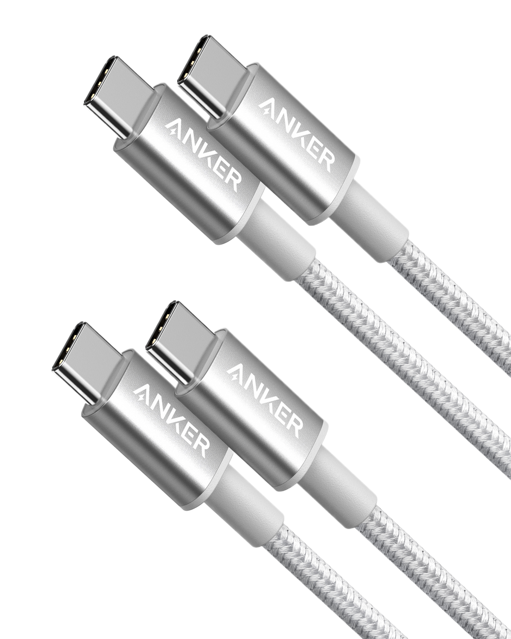 2-Pack New Nylon USB C to USB C Cable (3.3 ft 60W)