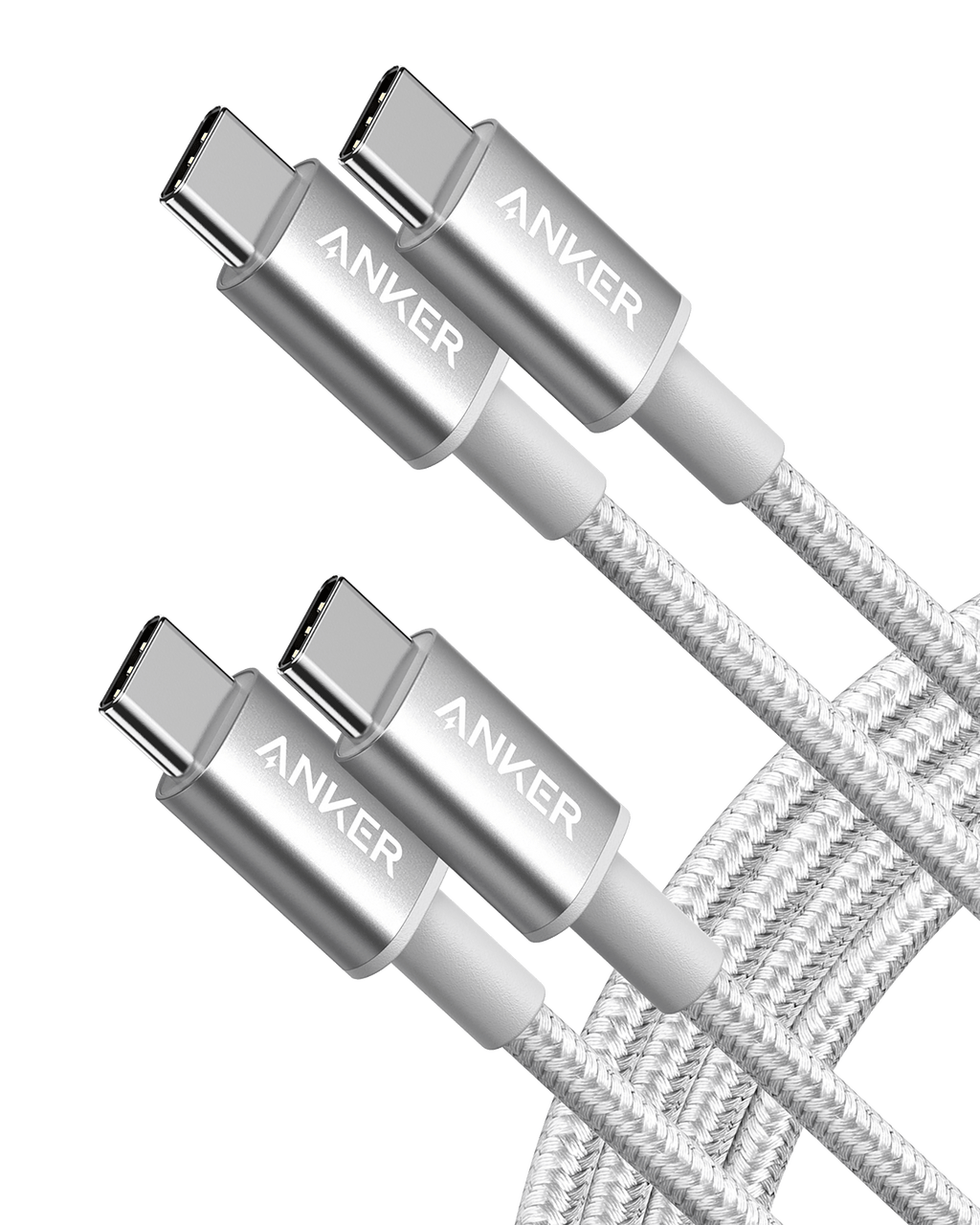 2-Pack New Nylon USB-C to USB-C Cable (3 ft / 6 ft, 60W)